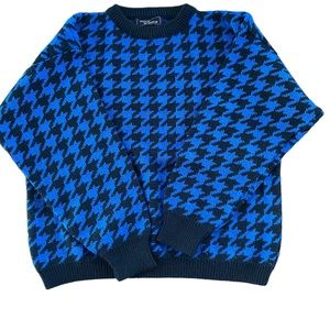 Black and Blue 100% Acrylic Crew neck Sweater. Size Med